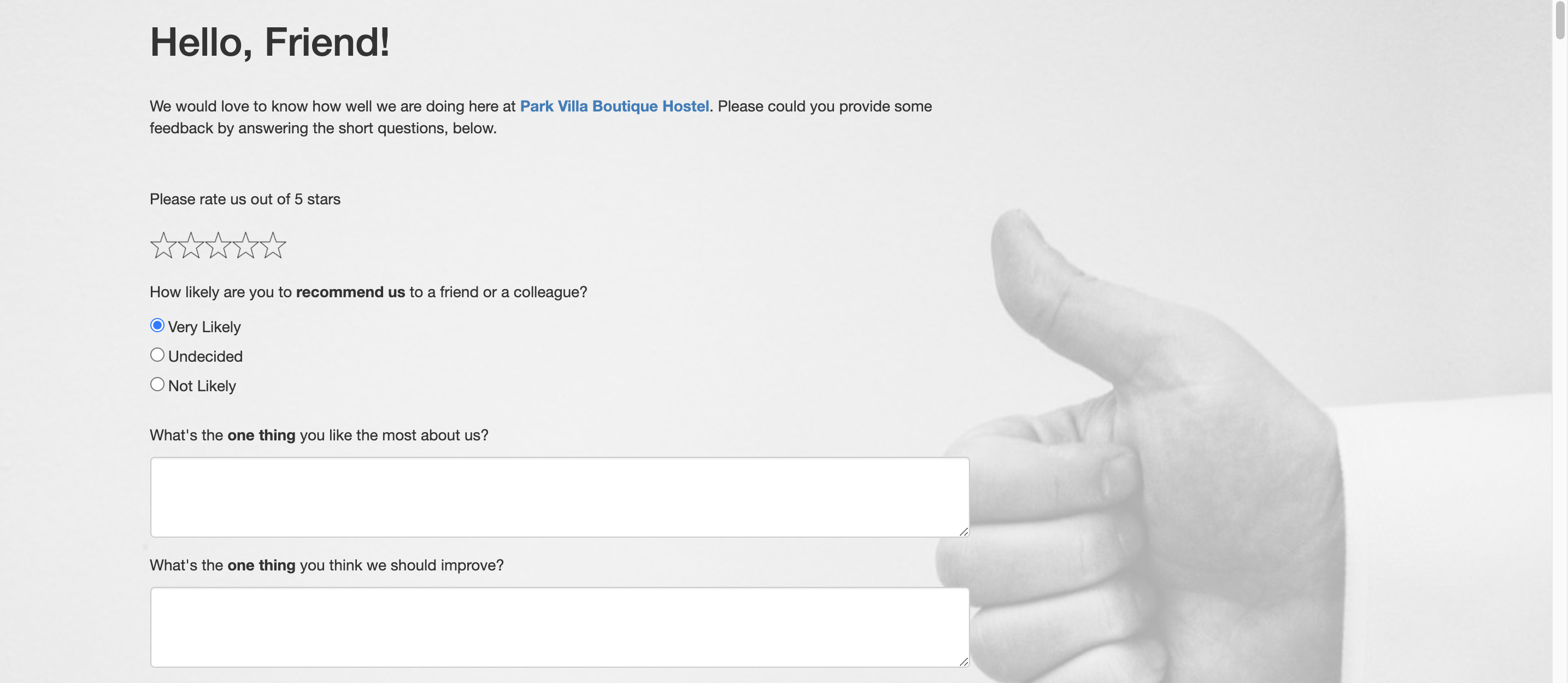 8/9 Review feedback form on your CommentCard profile page